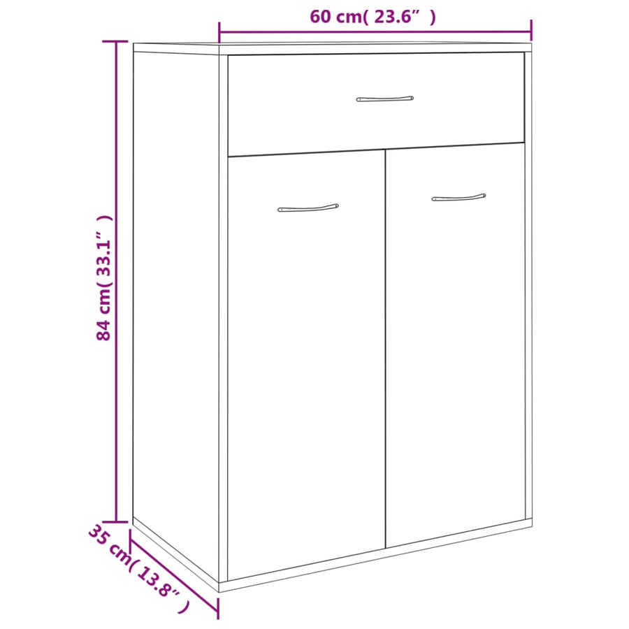 Schoenenkast 60X35X84 Cm Bewerkt Hout Betongrijs 1