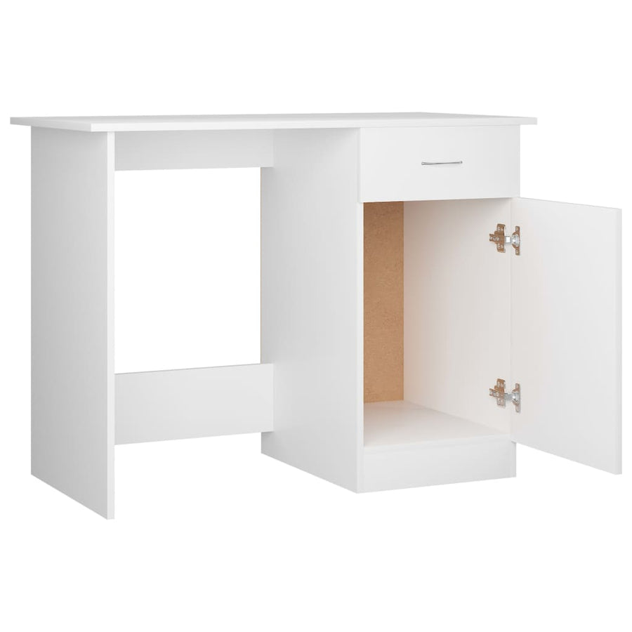 Bureau 100X50X76 Cm Bewerkt Hout Wit