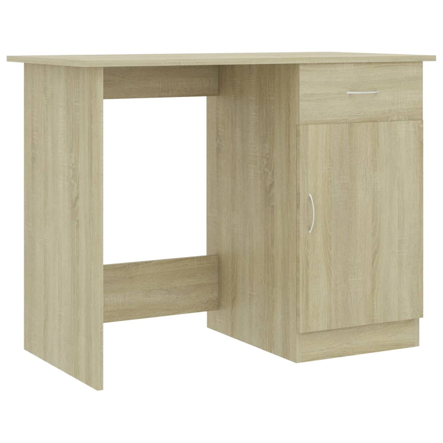 Bureau 100x50x76 cm bewerkt hout sonoma eikenkleurig Sonoma eiken