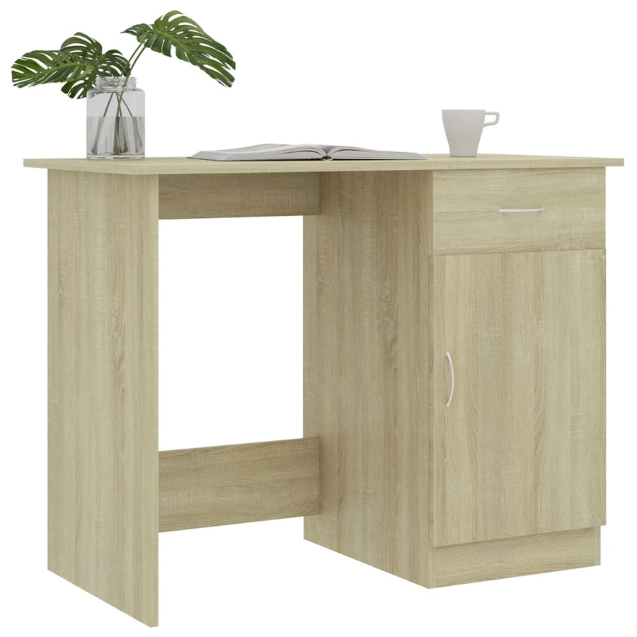 Bureau 100x50x76 cm bewerkt hout sonoma eikenkleurig Sonoma eiken