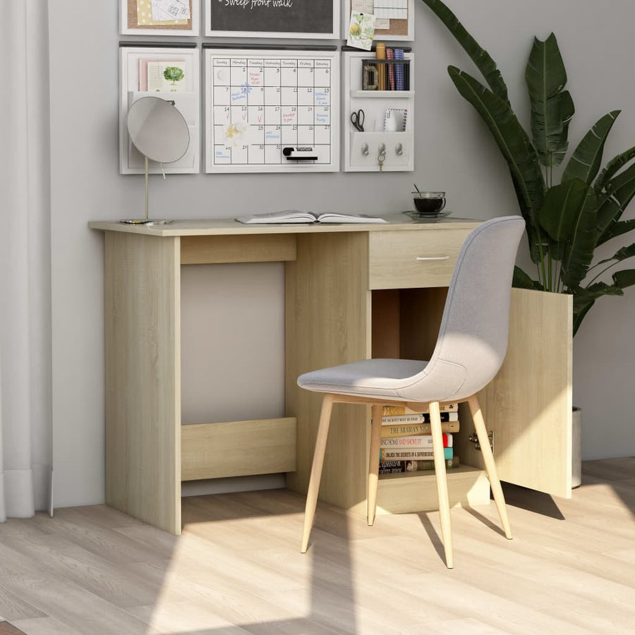 Bureau 100x50x76 cm bewerkt hout sonoma eikenkleurig Sonoma eiken