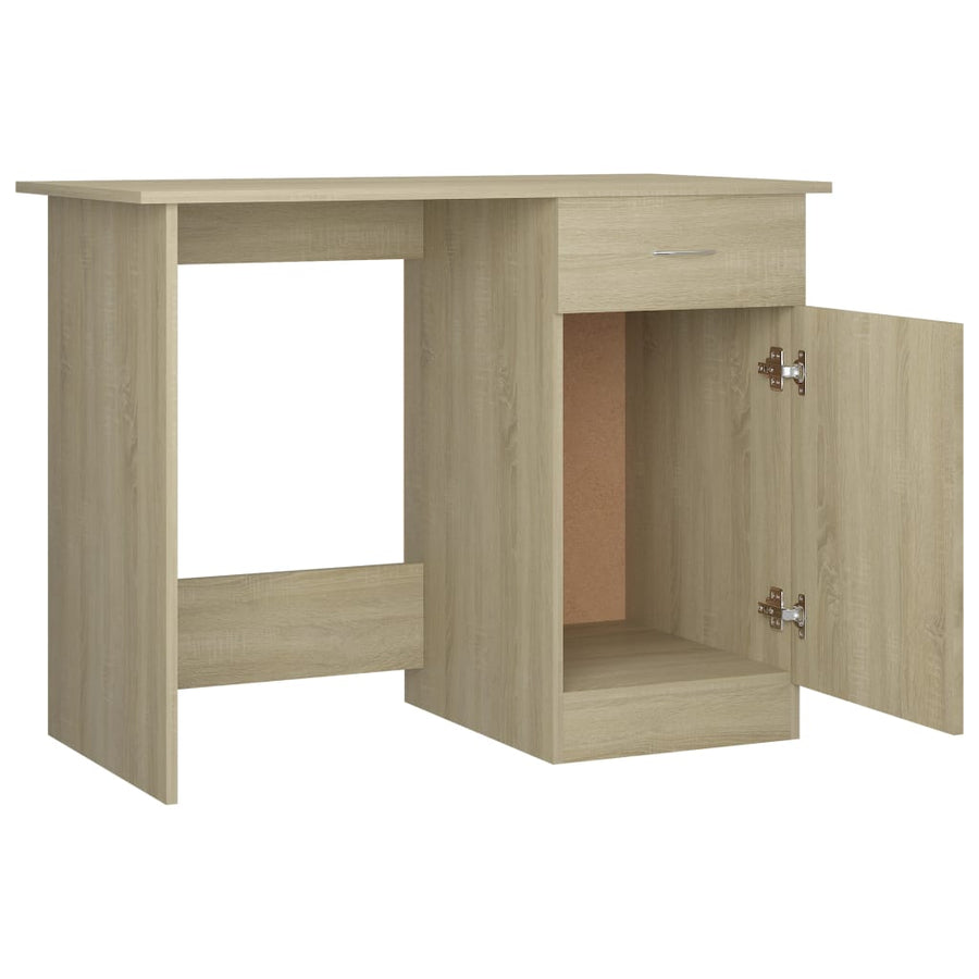 Bureau 100x50x76 cm bewerkt hout sonoma eikenkleurig Sonoma eiken