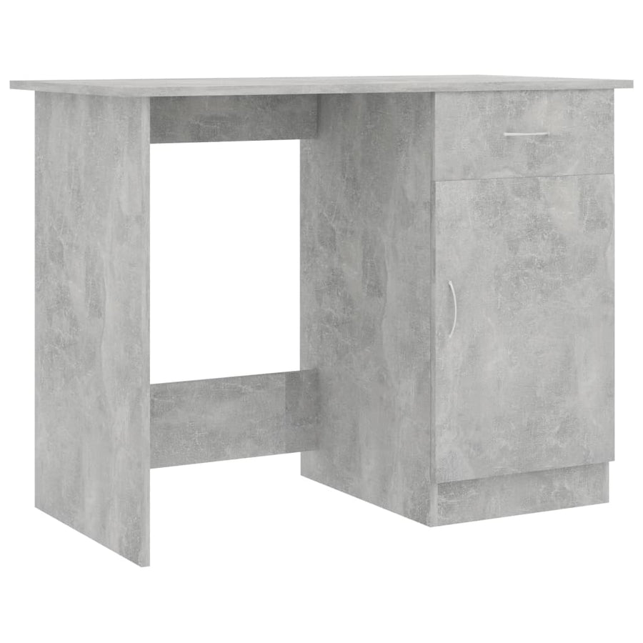 Bureau 100x50x76 cm bewerkt hout betongrijs Betongrijs