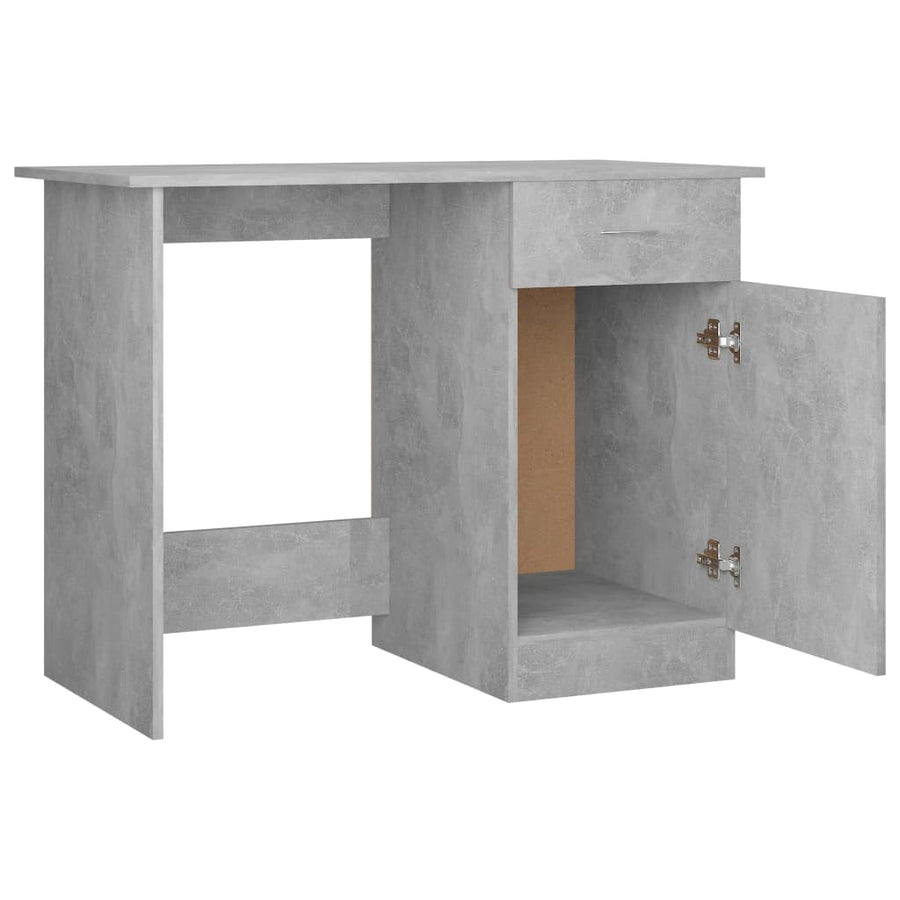 Bureau 100x50x76 cm bewerkt hout betongrijs Betongrijs