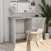 Desk 100x50x76 cm treated wood concrete grey