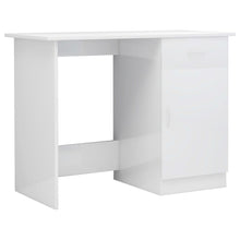 Bureau 100x50x76 cm bewerkt hout hoogglans wit Hoogglans wit