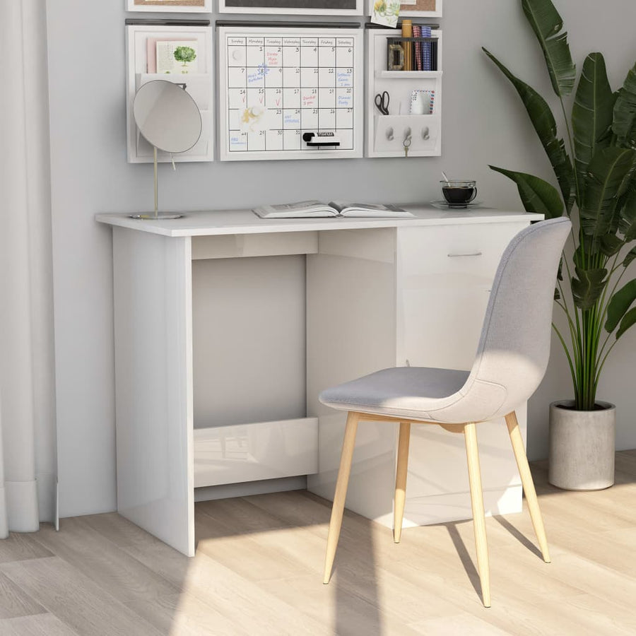 Bureau 100X50X76 Cm Bewerkt Hout Wit