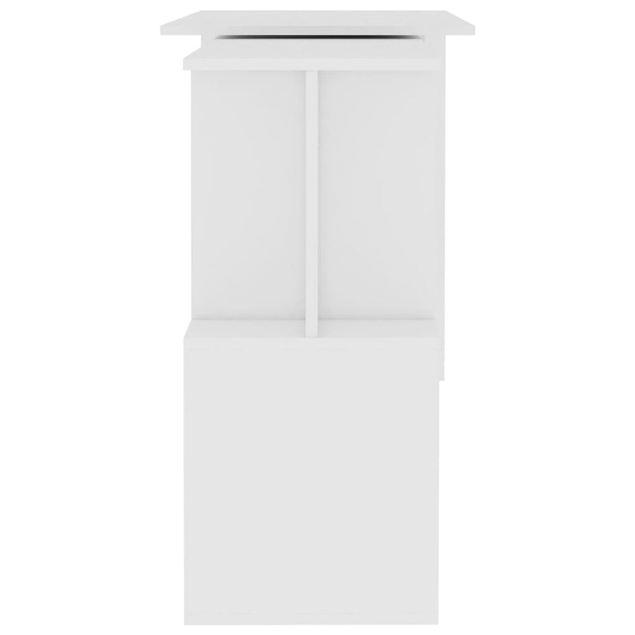 Hoekbureau 200x50x76 cm bewerkt hout wit Wit