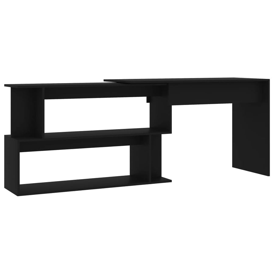 Hoekbureau 200X50X76 Cm Bewerkt Hout Zwart