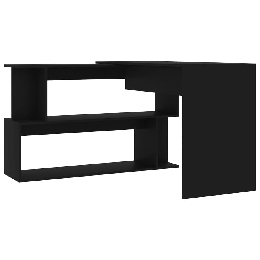 Hoekbureau 200X50X76 Cm Bewerkt Hout Zwart