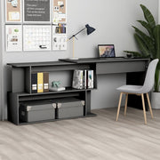 Hoekbureau 200x50x76 cm bewerkt hout grijs