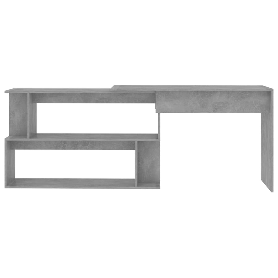 Hoekbureau 200X50X76 Cm Bewerkt Hout Betongrijs