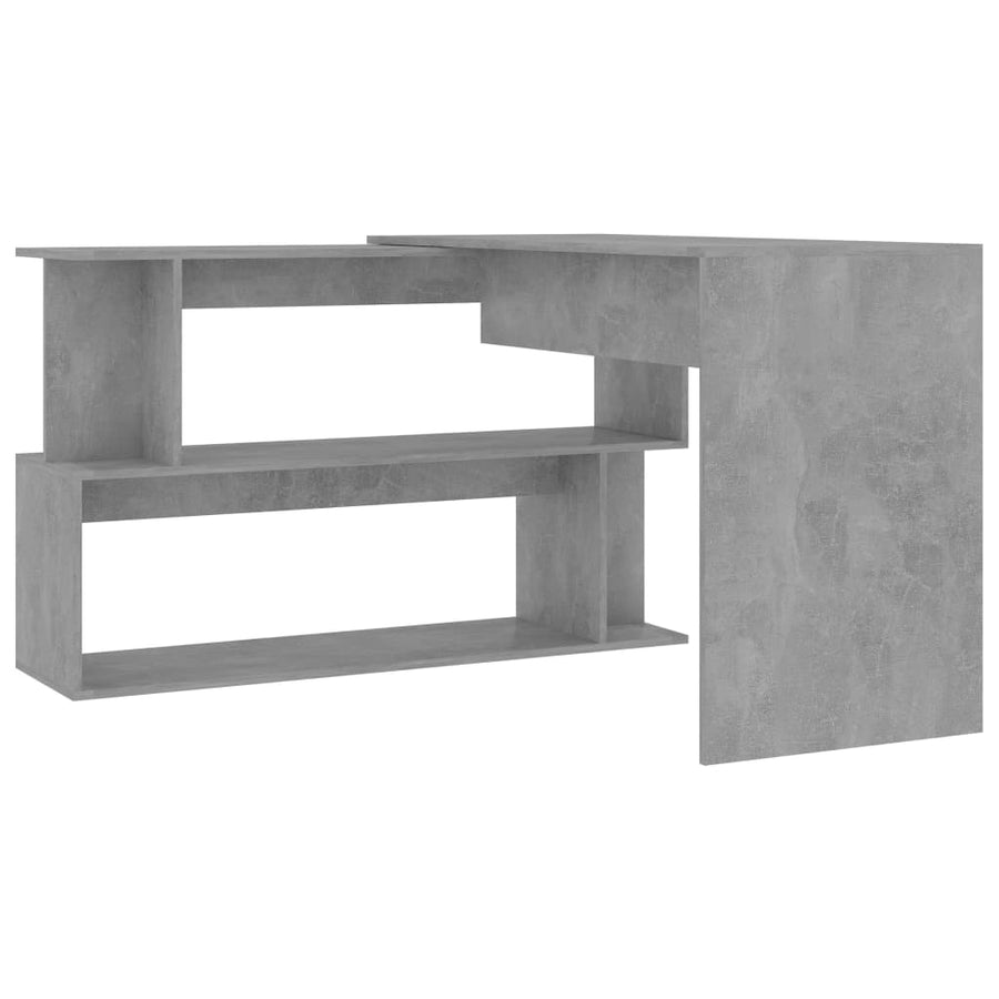Hoekbureau 200X50X76 Cm Bewerkt Hout Betongrijs