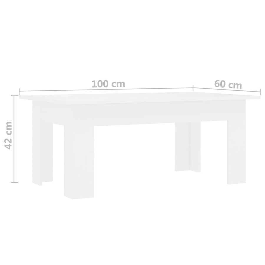 Salontafel 00X60X42 Cm Bewerkt Hout Wit