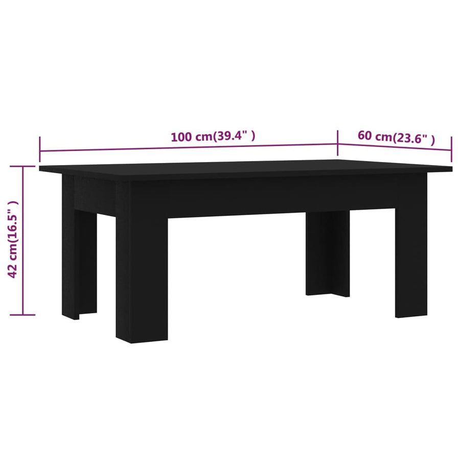 Salontafel 00X60X42 Cm Bewerkt Hout Zwart