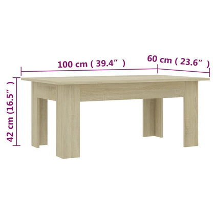 Salontafel 00X60X42 Cm Bewerkt Hout Kleurig Sonoma eiken