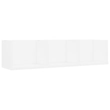 Cd-Wandschap 75X8X8 Cm Bewerkt Hout Wit