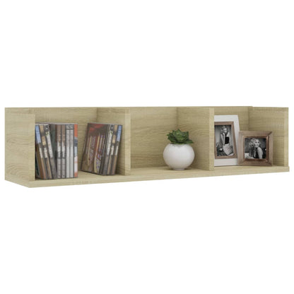 Cd-wandschap 75x18x18 cm bewerkt hout sonoma eikenkleurig Sonoma eiken