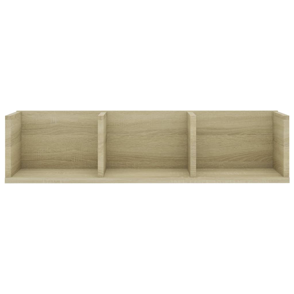 Cd-wandschap 75x18x18 cm bewerkt hout sonoma eikenkleurig Sonoma eiken