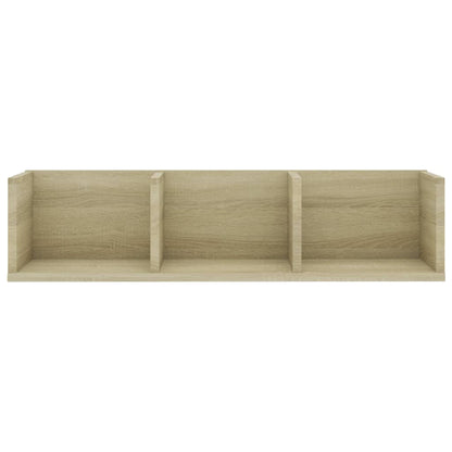 Cd-wandschap 75x18x18 cm bewerkt hout sonoma eikenkleurig Sonoma eiken