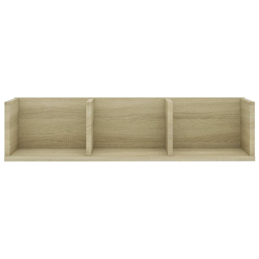 Cd-wandschap 75x18x18 cm bewerkt hout sonoma eikenkleurig Sonoma eiken