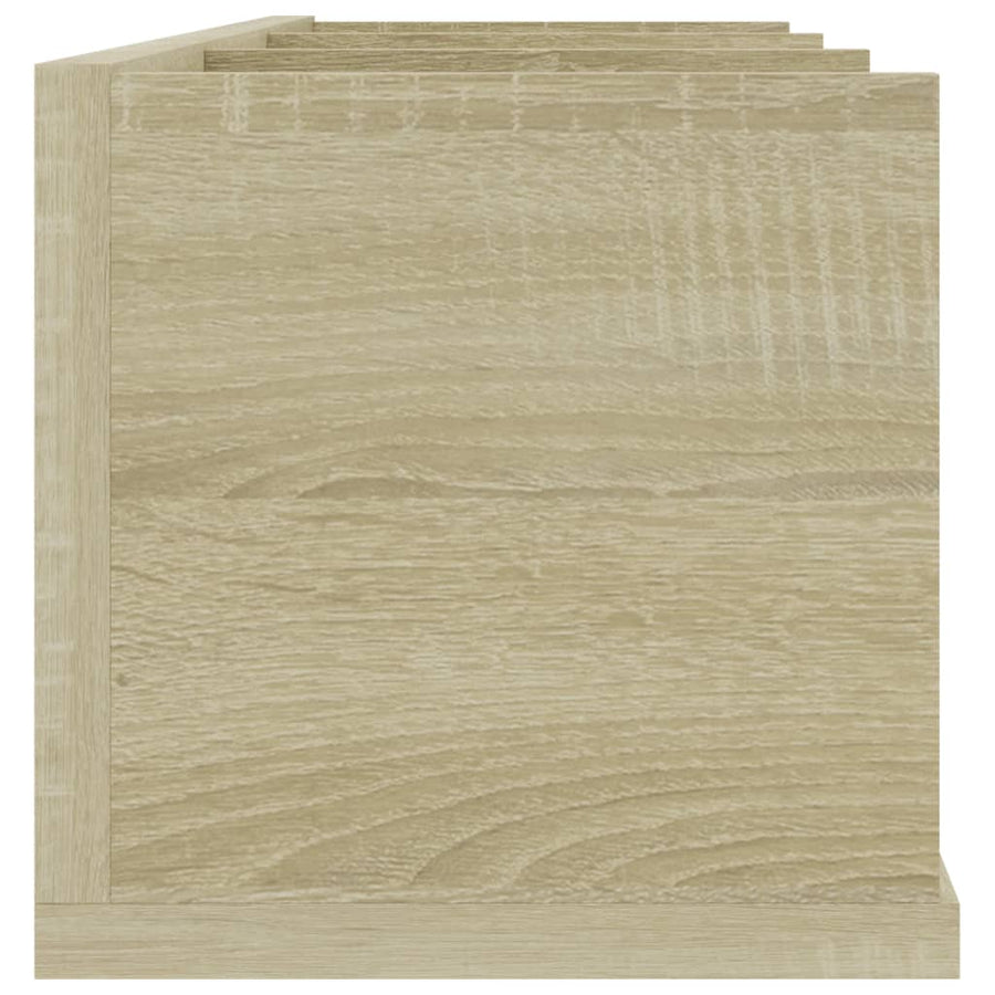 Cd-wandschap 75x18x18 cm bewerkt hout sonoma eikenkleurig Sonoma eiken