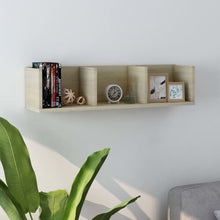 Cd-wandschap 75x18x18 cm bewerkt hout sonoma eikenkleurig Sonoma eiken