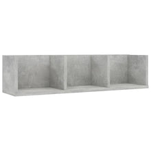 Cd-wandschap 75x18x18 cm bewerkt hout betongrijs Betongrijs