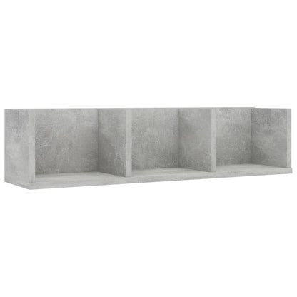 Cd-wandschap 75x18x18 cm bewerkt hout betongrijs Betongrijs