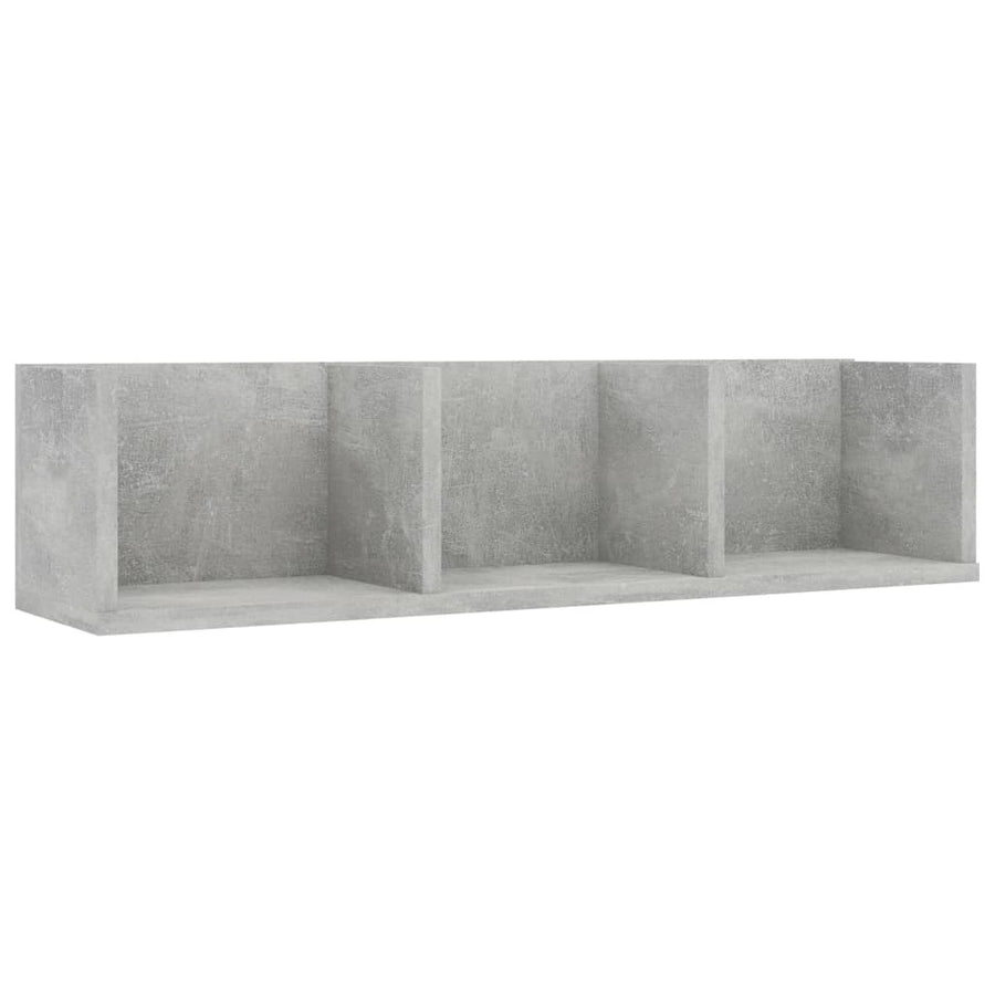 Cd-wandschap 75x18x18 cm bewerkt hout betongrijs Betongrijs
