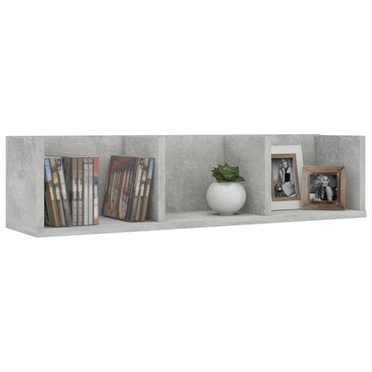 Cd-wandschap 75x18x18 cm bewerkt hout betongrijs Betongrijs