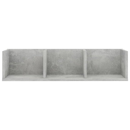 Cd-wandschap 75x18x18 cm bewerkt hout betongrijs Betongrijs