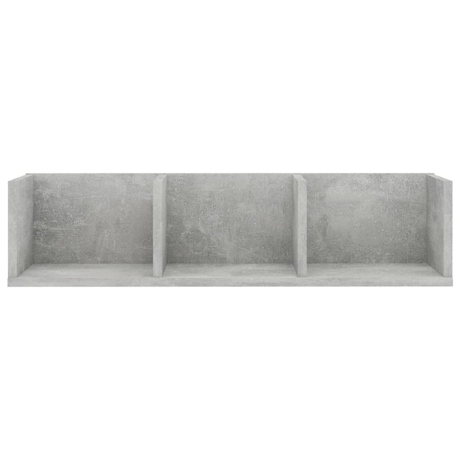 Cd-wandschap 75x18x18 cm bewerkt hout betongrijs Betongrijs