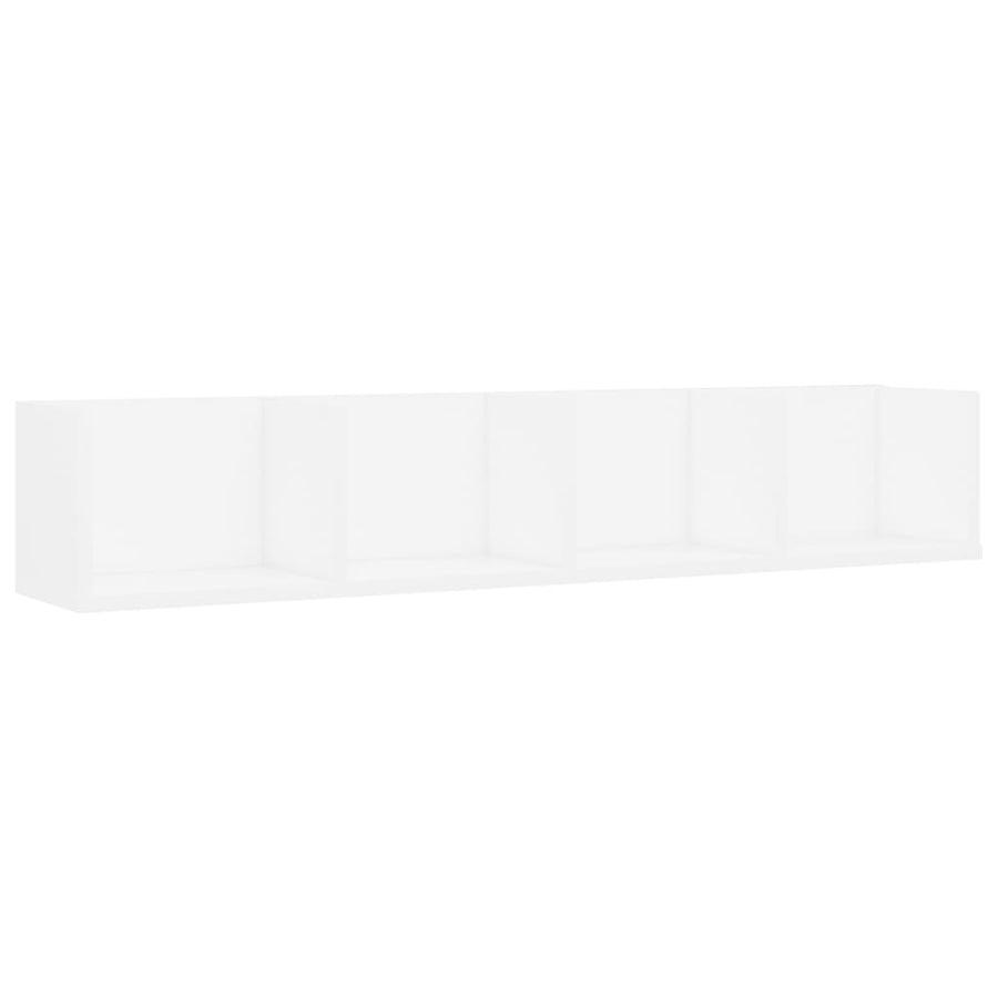 Cd-wandschap 100x18x18 cm spaanplaat wit Wit
