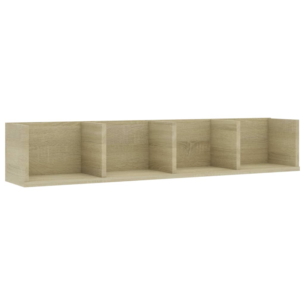 Cd-wandschap 100x18x18 cm spaanplaat sonoma eikenkleurig Sonoma eiken