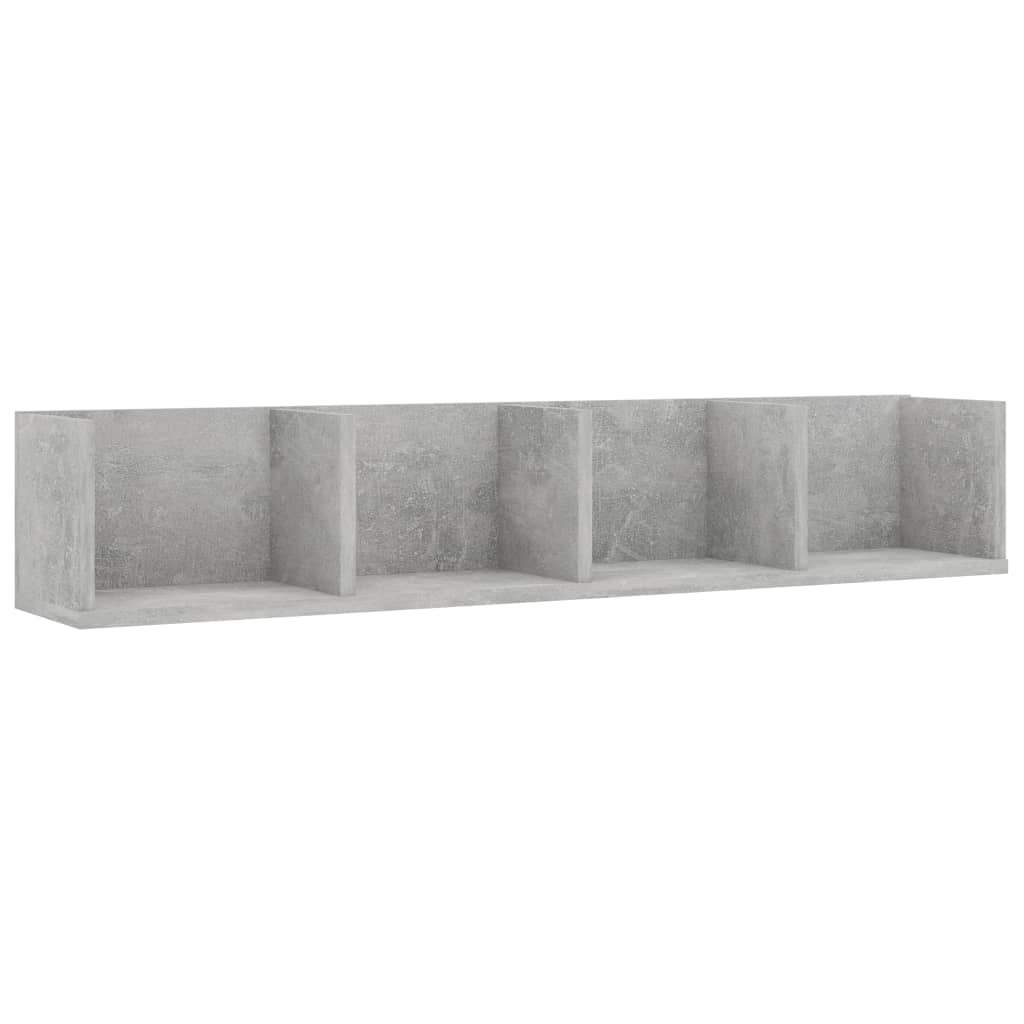 Cd-wandschap 100x18x18 cm spaanplaat betongrijs Betongrijs