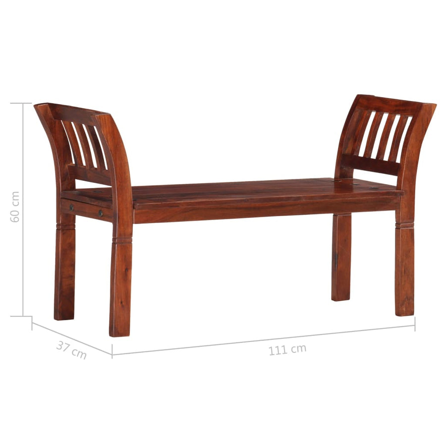 Bank 111 cm massief acaciahout