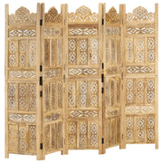 Kamerscherm 5 panelen 200x165 cm massief mangohout