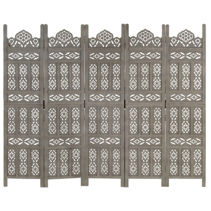 Kamerscherm Panelen Handgesneden 200X16 Cm Mangohout 5 Grijs