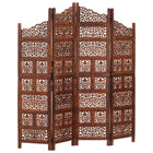 Kamerscherm 4 panelen 160x165 cm mangohout bruin