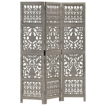 Kamerscherm Panelen Handgesneden 120X165 Cm Mangohout 3 Grijs