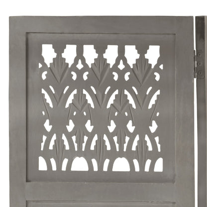 Kamerscherm Panelen Handgesneden 200X16 Cm Mangohout 5 Grijs