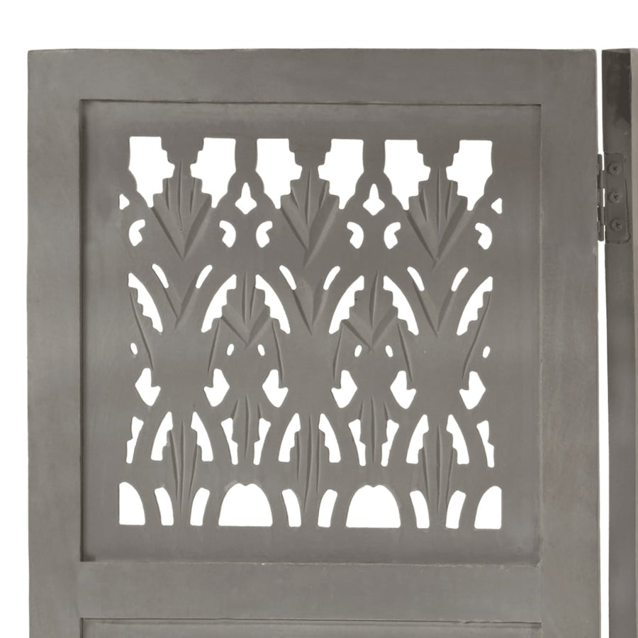 Kamerscherm Panelen Handgesneden 200X16 Cm Mangohout 5 Grijs