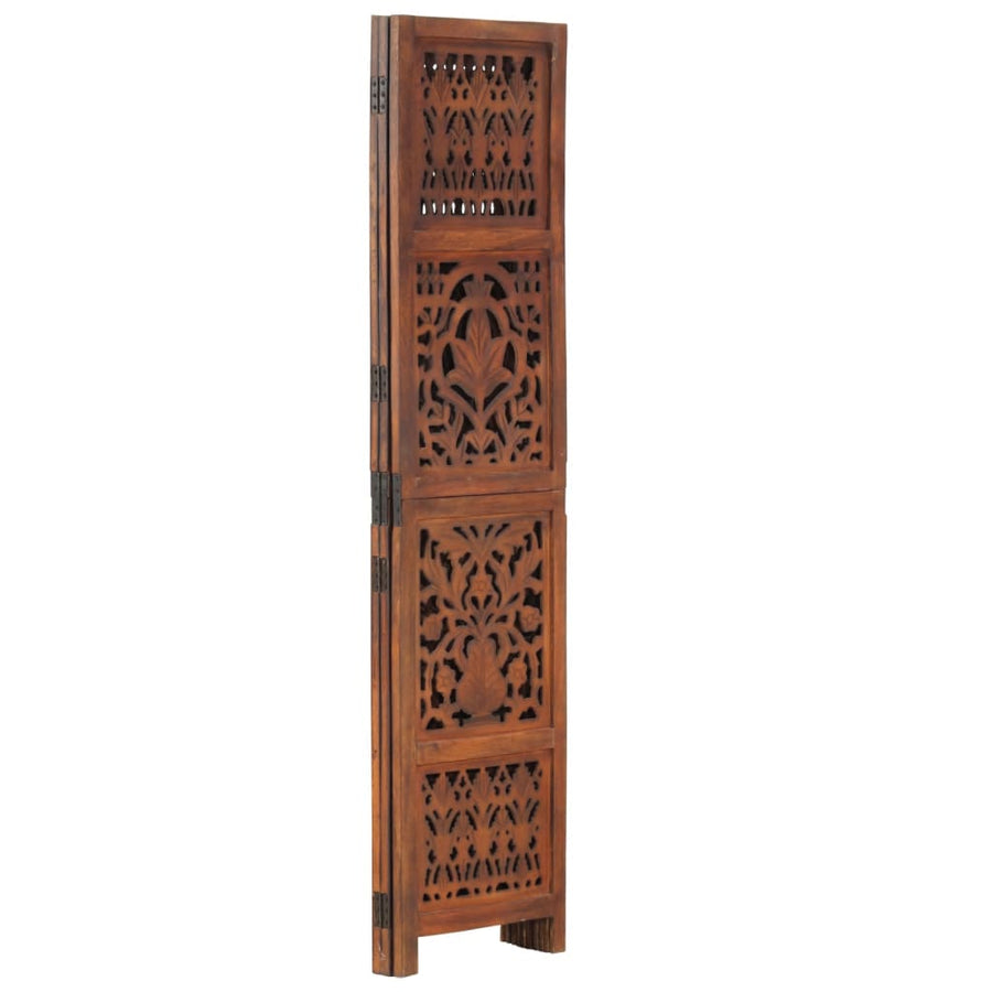 Kamerscherm Panelen Handgesneden 120X165 Cm Mangohout 3 Bruin