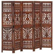 Kamerscherm 5 panelen 200x165 cm mangohout bruin
