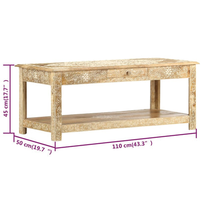 Salontafel Handgeschilderd 110X50X45 Cm Massief Mangohout