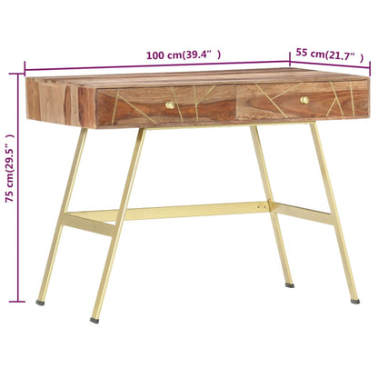 Schrijftafel Met Lades 100X55X75 Cm Massief Sheeshamhout massief sheesham hout