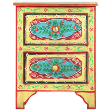 Nachtkastje Handgeschilderd 40X30X50 Cm Massief Mangohout Limoengroen