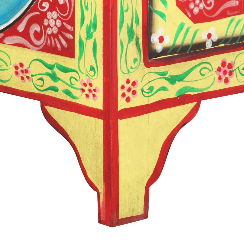 Nachtkastje Handgeschilderd 40X30X50 Cm Massief Mangohout Limoengroen