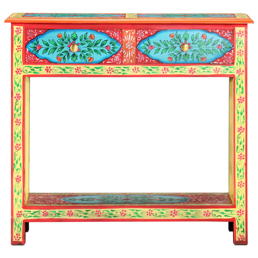 Wandtafel Handgeschilderd 80X35X75 Cm Massief Mangohout Geel